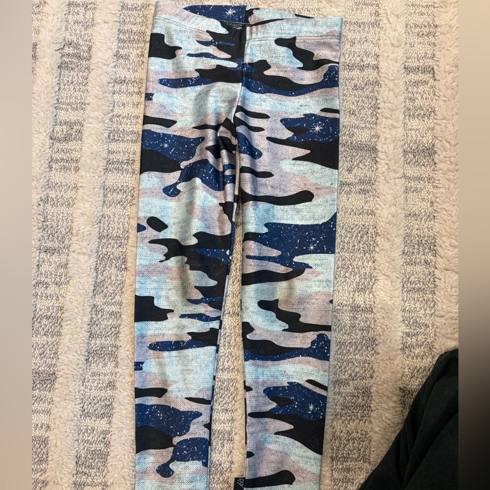 Pixielane Sparkle Blue Camo Stretch Leggings